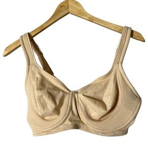 BREEZIES Wirefree Unlined Floral Jacquard Support Bra Sandstone 36C